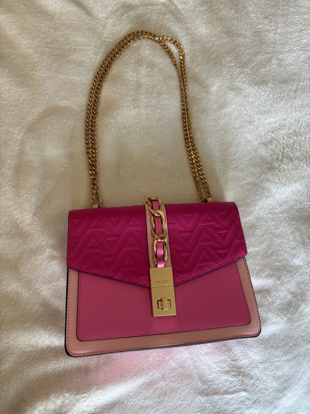 Aldo Pink & Light Pink Chain Shoulder Bag